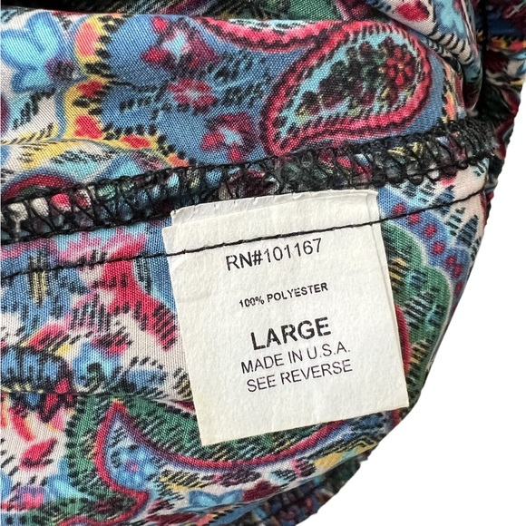 🔥🔥CHA CHA VENTE LADYS PAJAMA PANT PAISLEY PRINT 100% POLY WIDE LEG. - Picture 7 of 15